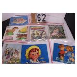 Flat of Vintage Kids Puzzles w/ Puss and Boots