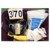 Purple Tote w/ Some Tile ~ Bucket ~ Air Hose ~