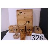 Wooden Canisters - Salt & Pepper - Knife -