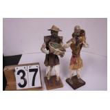 Flat w/ 2 Mexican Folk Art Paper Mache Figures
