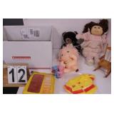 Box w/ Cabbage Patch Doll ~ Doll Chair ~ Bear ~