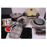 Box of Kitchen Items w/ Muffin Pans ~ Platters ~