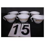(6) Vintage Corelle Butterfly Gold Hook Handle