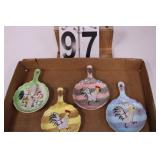 Flat of 4 Rooster Spoon Rests