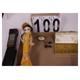 VTG Doll ~ Eyeglass Box w/ Mirror ~ Jewelry Box ~