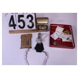 Flat Of Costume Jewelry W/ Cuff Links - Watch