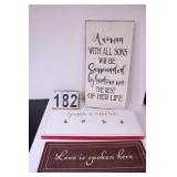 3 Wall Art Signs Includes Love Is Spoken Here