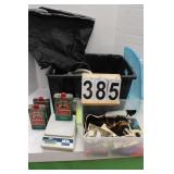 Black Tote w/ Shoe Shine Items ~ Tung Oil Finish ~