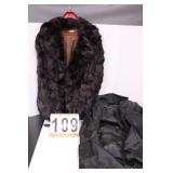 100% Rabbit Fur Coat W/ Bag Size M