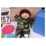 Box of Toys w/ Cabbage Patch Doll ~ Small Dolls ~
