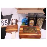 Box w/ Tins ~ Wooden Boxes