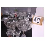 Box of Glass Ware w/ Cake Plate ~ Glasses ~