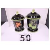Pair of Fruit Decorated Cookie Jars