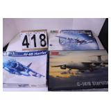 3 Plane Models All Unassembled Include -