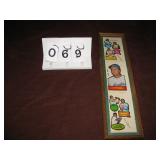 Original unused 1968 Topps Stickers No 11 strip