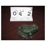 Vintage cast iron green frog manufactured in