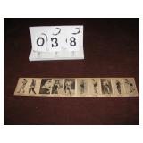 Vintage 1923 strip card of uncut boxing trade
