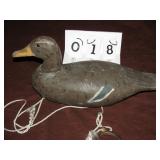 Wooden decoy measures 15 5/8