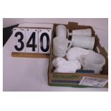 Flat W/ White Milk Glass Glasses