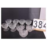 Flat W/ Clear Glass Stemmed Desert Dishes -