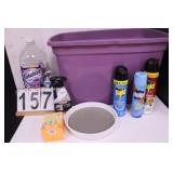 Purple Tote w/ Fabuloso ~ Raid ~ Green Bowl ~