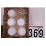 Flat W/ 5 Milk Glass Bowls - 1 Clear Bowl