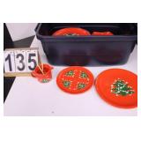 Blue Tote w/ Waechtersbach Christmas Dishes