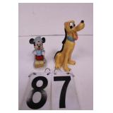 Mickey Mouse & Pluto Ceramic Figures