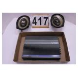 Pair Kenwood Car Speakers - Alpine Amplifier