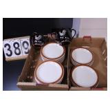 2 Flats W/ Ultima Dishes Have Brown Stripe -