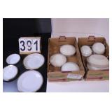 2 Flat W/ Fire King Ovenware Sandwich Plates -