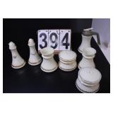 Flat W/ Wheaton Glass Custard Ware Oil -