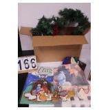 Box w/ Christmas Garland ~ Ornaments ~