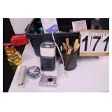 Blue Tote w/ Pensil Sharpener ~ Cup of Pencils ~