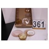 Flat W/ Pink Glass - Yellow Glass - Clear glass