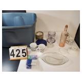 Blue Tote W/ Lid W/ Cups - Pink Bottle - Fish -