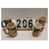 4 Collector Steins