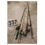 4 Fishing Rods w/ Reels