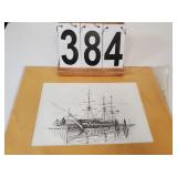 Picture Of The USS Constitution 12.5" X 16"