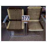 Pair Of Lawn Chairs Yellow & Brown