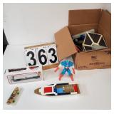Box Of Assorted Toys Includes Boat - Skate Board