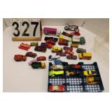 Clear Tub of Hot Wheels & Matchbox Cars