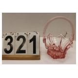 Fenton Dusty Rose Pink Glass Basket