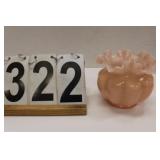 VTG 5" Fenton Rose Pink Dusty Peach Vase