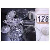 Box W/ Clear Glass Dishes Includes Fire King Bowl-
