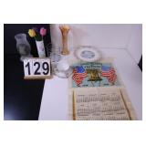 Flat W/ Free Mason Cup & Saucer - Carnival Glass -