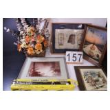 Basket W/ Table Top Easel  - Assorted Pictures -
