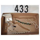 Flat Of Necklaces W/ Green Leaf Necklace