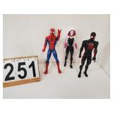 3 Spiderman Figures