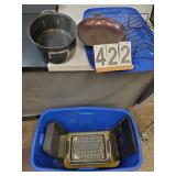 Blue Tote W/ Lid - Roaster No Lid - Bale Pans-